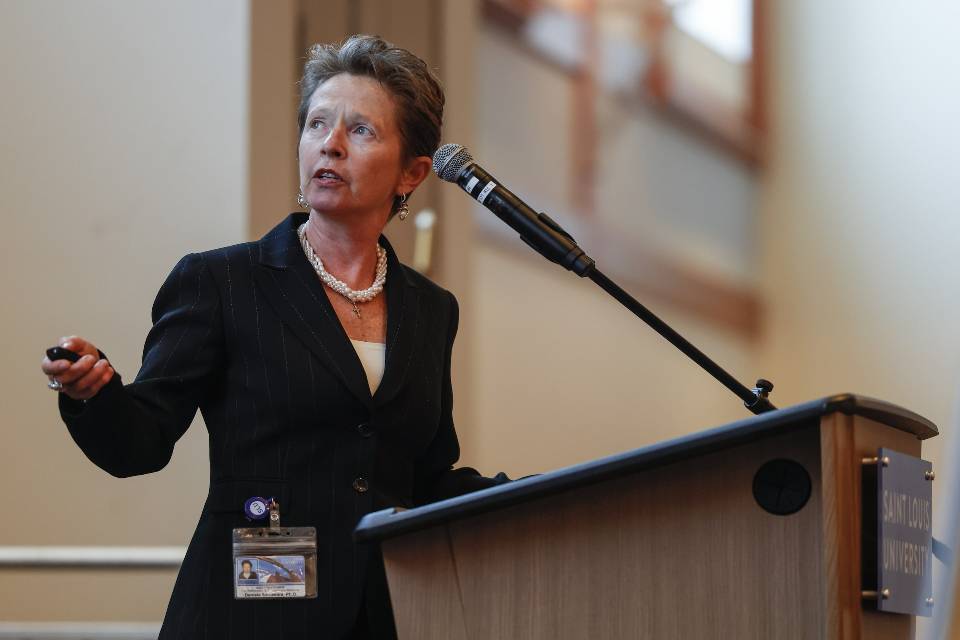 Daniela Salvemini, Ph.D., speaks during the fourth annual Neuroday on November 2, 2022. Photo by Sarah Conroy.